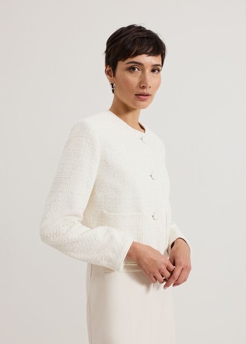 Phase Eight Ripley Boucle Jackets White Australia | AR8402915